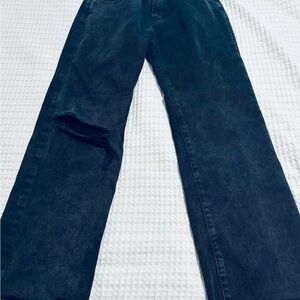 Superdown Women's Ramona Distressed Straight Jeans - Black Size 26